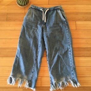 Zara Frayed Hem High Waisted Jeans